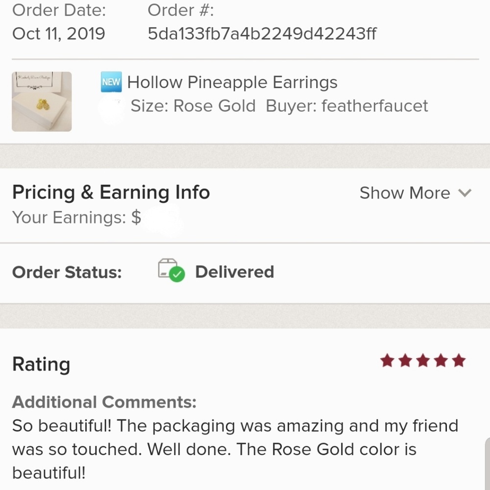 🆕️ Dainty Gold Hollow Out Pineapple Earrings - Picture 8 of 8